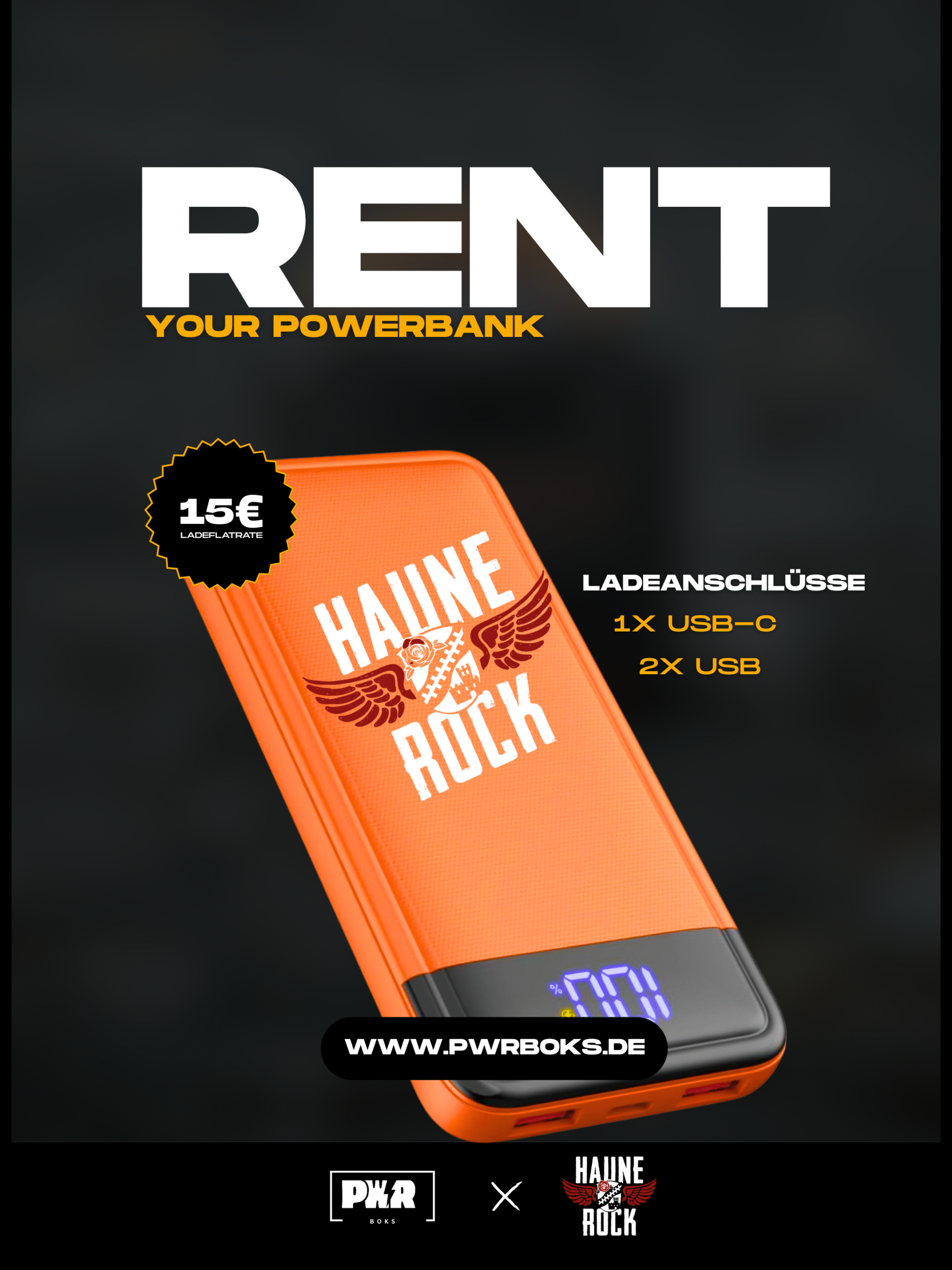 Haune Rock 2026 Miete deine PWRBANK! Ladeflatrate